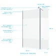 AURLANE - Paroi de Douche et Volet Pivotant 100+40x200 cm - Bande Dépolie - Barre de Fixation Chrome - vignette