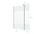 AURLANE - Paroi de Douche et Volet Pivotant 100+40x200 cm - Bande Dépolie - Barre de Fixation Chrome - vignette