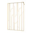 AURLANE - Paroi de douche à l'italienne 120x195cm Sérigraphie Art Déco Arrondie - Or Brossé - GATSBY - vignette