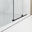 AURLANE - Porte de Douche Coulissante 120x195cm Verre Trempé Transparent 6mm - Finition Noire Mate - SLIDE-IN - vignette