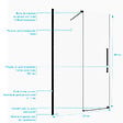 AURLANE - Porte de Douche Coulissante 120x195cm Verre Trempé Transparent 6mm - Finition Noire Mate - SLIDE-IN - vignette