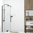 AURLANE - Porte de Douche Coulissante 120x195cm Verre Trempé Transparent 6mm - Finition Noire Mate - SLIDE-IN - vignette