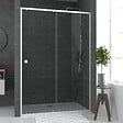 AURLANE - Porte de douche coulissante blanc 140x185cm - extensible - WHITY slide 140 - vignette