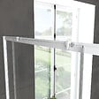 AURLANE - Porte de douche coulissante blanc 140x185cm - extensible - WHITY slide 140 - vignette