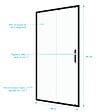 AURLANE - Porte de douche coulissante 100x200 cm - Verre transparent - Profilé Noir - CRUSH - vignette