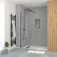 AURLANE - Paroi de Douche 80x195 cm en Verre Trempé 5 mm - Finition Noire - DARK ELEMENTARY - vignette