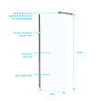 AURLANE - Paroi de Douche 80x195 cm en Verre Trempé 5 mm - Finition Noire - DARK ELEMENTARY - vignette