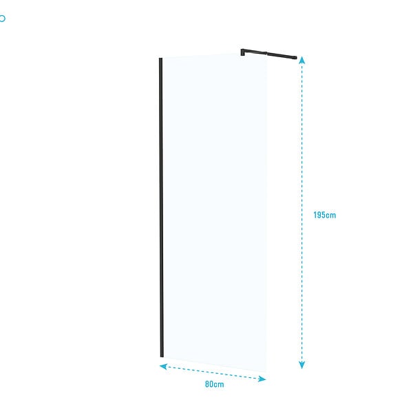 AURLANE - Paroi de Douche 80x195 cm en Verre Trempé 5 mm - Finition Noire - DARK ELEMENTARY - large