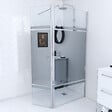 AURLANE - Paroi de Douche et Volet Pivotant 90+40x200 cm - Bandeau Miroir - Barre de Fixation Chrome - vignette