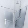 AURLANE - Paroi de Douche et Volet Pivotant 90+40x200 cm - Bandeau Miroir - Barre de Fixation Chrome - vignette