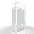 AURLANE - Paroi de Douche et Volet Pivotant 90+40x200 cm - Bandeau Miroir - Barre de Fixation Chrome - vignette