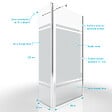 AURLANE - Paroi de Douche et Volet Pivotant 90+40x200 cm - Bandeau Miroir - Barre de Fixation Chrome - vignette