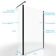 AURLANE - Paroi de Douche et Volet Pivotant 120+40x200 cm - Verre Transparent - Barre de Fixation Noire - vignette