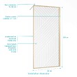AURLANE - Paroi de douche 90x200 HINATA - Style Japandi Geometrique - Cadre Effet Bois - Verre 6mm - vignette