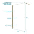 AURLANE - Paroi de Douche 120x195 cm en Verre Trempé 5 mm - Finition Or Brossé - GOLD ELEMENTARY - vignette