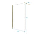 AURLANE - Paroi de Douche 120x195 cm en Verre Trempé 5 mm - Finition Or Brossé - GOLD ELEMENTARY - vignette