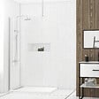 AURLANE - Paroi de Douche 100x200cm Verre Transparent - Profilé + Barre Plafond Chrome - FREEDOM 2 CHROMED - vignette