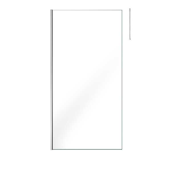 AURLANE - Paroi de Douche 100x200cm Verre Transparent - Profilé + Barre Plafond Chrome - FREEDOM 2 CHROMED - large