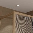 AURLANE - Porte de Douche Coulissante avec Retour 120x90x200cm Style Japandi Arrondi - Cadre Effet Bois - vignette
