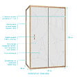 AURLANE - Porte de Douche Coulissante avec Retour 120x90x200cm Style Japandi Arrondi - Cadre Effet Bois - vignette