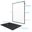 AURLANE - Paroi de douche 140x200 + receveur a poser 140x90 cm + cadre et barre noir mat - CONTOURING 140 - vignette