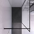 AURLANE - Paroi de douche 140x200 + receveur a poser 140x90 cm + cadre et barre noir mat - CONTOURING 140 - vignette