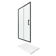 AURLANE - PACK PAROI PORTE DE DOUCHE + RECEVEUR A POSER - 120x80 COULISSANTE -CRUSH MOON 120x80 - vignette