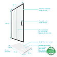 AURLANE - PACK PAROI PORTE DE DOUCHE + RECEVEUR A POSER - 120x80 COULISSANTE -CRUSH MOON 120x80 - vignette