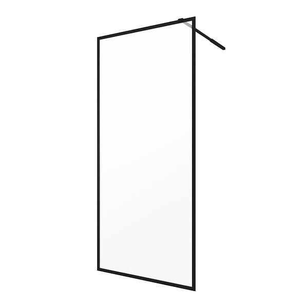 AURLANE - Paroi de Douche 90x200 cm - Cadre et Bras Aluminium NOIR MAT - DARK CONTOURING - large