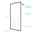 AURLANE - Paroi de Douche 90x200 cm - Cadre et Bras Aluminium NOIR MAT - DARK CONTOURING - vignette