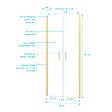 AURLANE - Porte de Douche Double Battant 90x200cm - Verre Trempé Transparent 6mm - Profil Or Doré Brossé - vignette