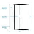 AURLANE - Porte de douche Double Coulissant 160x200 cm - Verre transparent - Profilé Noir - CRUSH - vignette