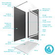 AURLANE - Ensemble complet douche à l'Italiennne avec Receveur 90x90 + Paroi Miroir + Panneaux muraux Ardoise - vignette