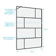 AURLANE - Paroi de douche a l'italienne serigraphie type Briques - 140x195cm - Profile noir mat - verre 5mm - vignette