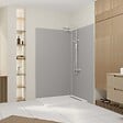 AURLANE - Pack 2 Panneaux Muraux en Aluminium Silver 120x210 cm + Profilés Chrome - vignette