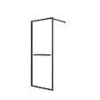 AURLANE - Paroi de Douche Noir Mat 80x200cm - Porte-serviette et étagère - DARK CONTOURING SHELF - vignette