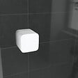 AURLANE - Porte de douche 1/4 cercle blanc 90x90cm de largeur - verre transparent - WHITY ROUND - vignette
