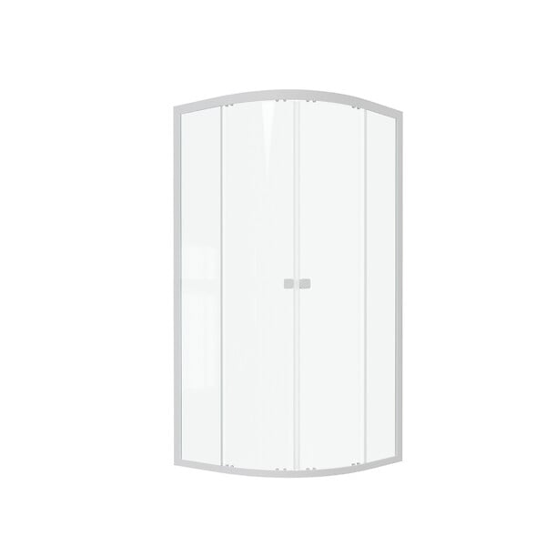 AURLANE - Porte de douche 1/4 cercle blanc 90x90cm de largeur - verre transparent - WHITY ROUND - large