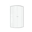AURLANE - Porte de douche 1/4 cercle blanc 90x90cm de largeur - verre transparent - WHITY ROUND - vignette