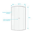 AURLANE - Porte de douche 1/4 cercle blanc 90x90cm de largeur - verre transparent - WHITY ROUND - vignette