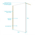 AURLANE - Paroi de Douche 140x195 cm en Verre Trempé 5 mm - Finition Or Brossé - GOLD ELEMENTARY - vignette