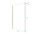 AURLANE - Paroi de Douche 140x195 cm en Verre Trempé 5 mm - Finition Or Brossé - GOLD ELEMENTARY - vignette