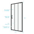 AURLANE - Porte de douche pivotante type industriel - 90x200cm - PROFILE NOIR MAT - verre 6mm - vignette