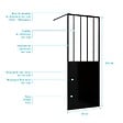 AURLANE - Paroi de douche 80x200 cm type Verriere - Verre trempe et Structure aluminium noir mat - GLASSY - vignette