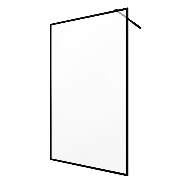 AURLANE - Paroi de Douche 100x200 cm - Cadre et Bras Aluminium NOIR MAT - DARK CONTOURING - large