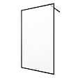 AURLANE - Paroi de Douche 100x200 cm - Cadre et Bras Aluminium NOIR MAT - DARK CONTOURING - vignette