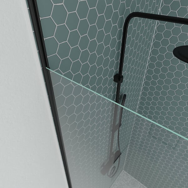 AURLANE - Paroi de douche 120x203cm à structure noir mat extensible 203cm à 273cm STRETCHY - large