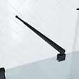 AURLANE - Paroi de Douche 120x200cm Verre Transparent - Barre de Fixation Extensible et Profil Noir - vignette