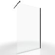 AURLANE - Paroi de Douche 120x200cm Verre Transparent - Barre de Fixation Extensible et Profil Noir - vignette