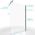 AURLANE - Paroi de Douche 120x200cm Verre Transparent - Barre de Fixation Extensible et Profil Noir - vignette